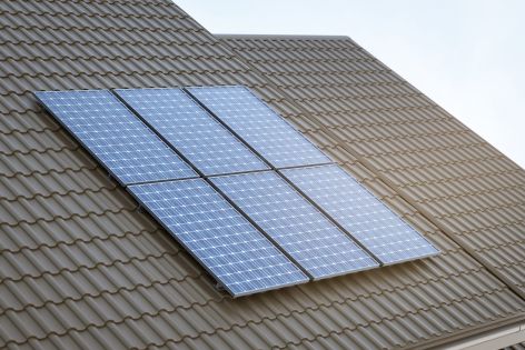Domestic roof with solar panels